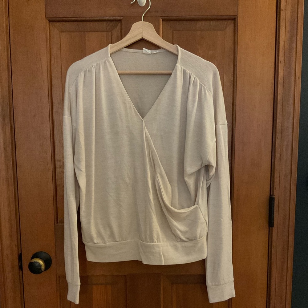 Draped Cotton Blouse w/ Gathered Details and Dolman Sleeve